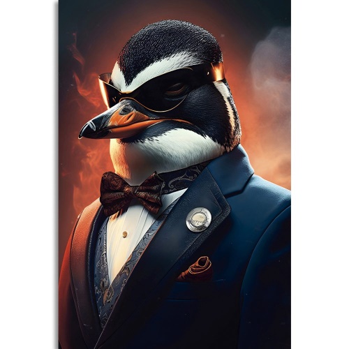 Obraz zvierací gangster tučniak