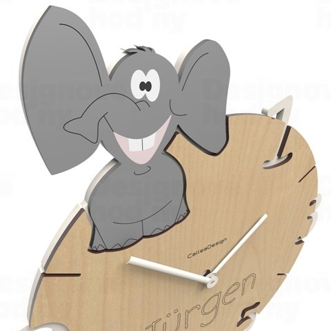 Dětské hodiny CalleaDesign slon 36cm