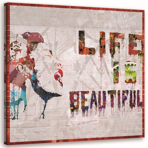 Obraz na plátně Banksy Život je krásný
